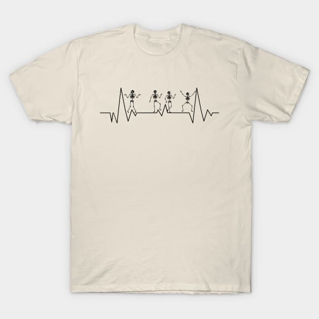 Nurse Heartbeat Skeleton Halloween Cardiology Arrhythmia T-Shirt by Shop design